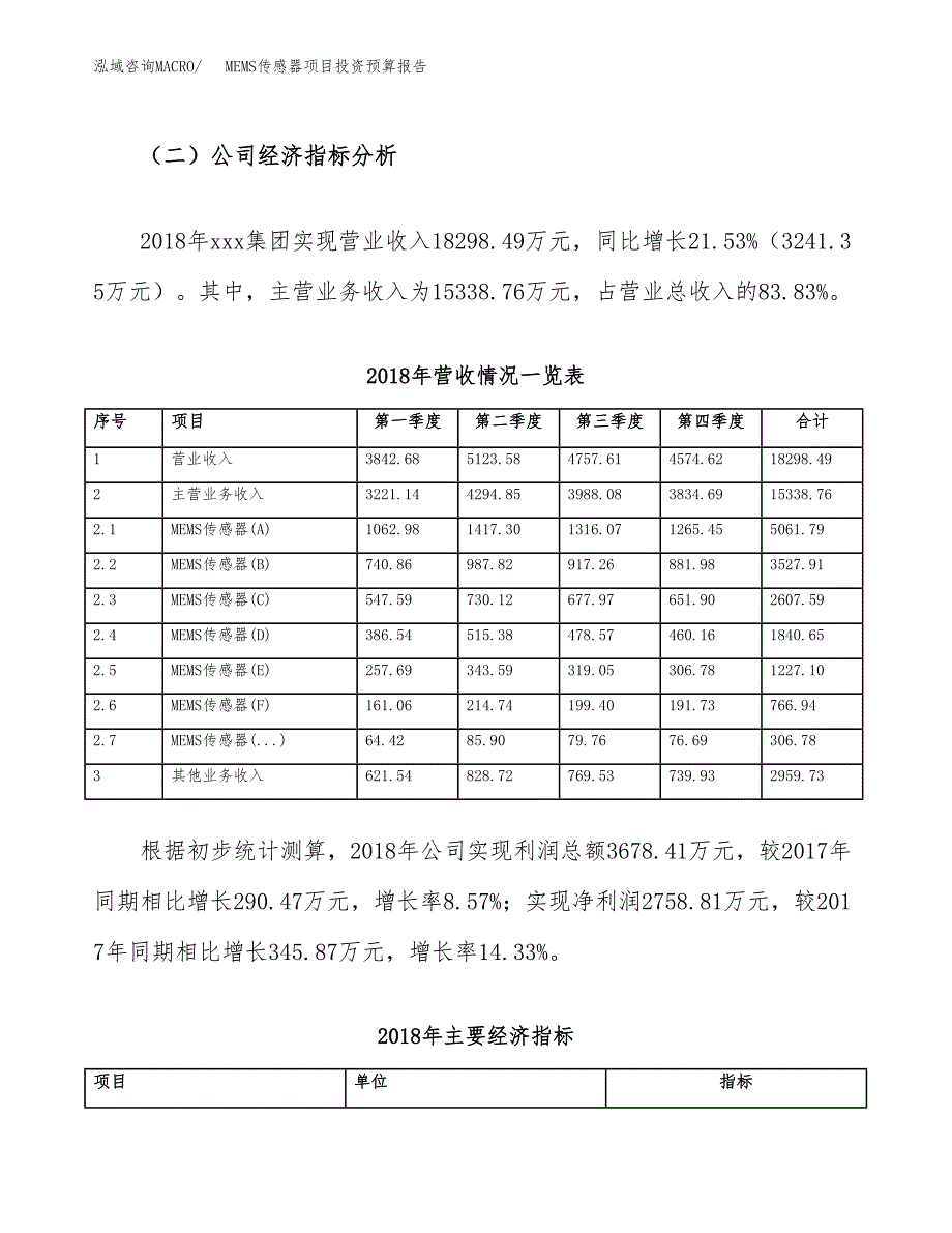 MEMS传感器项目投资预算报告_第3页