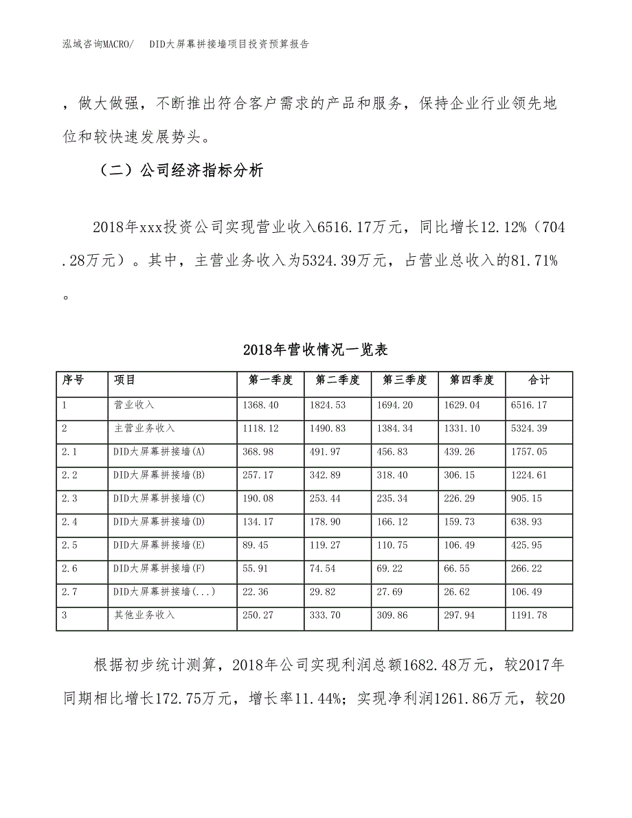 DID大屏幕拼接墙项目投资预算报告_第3页