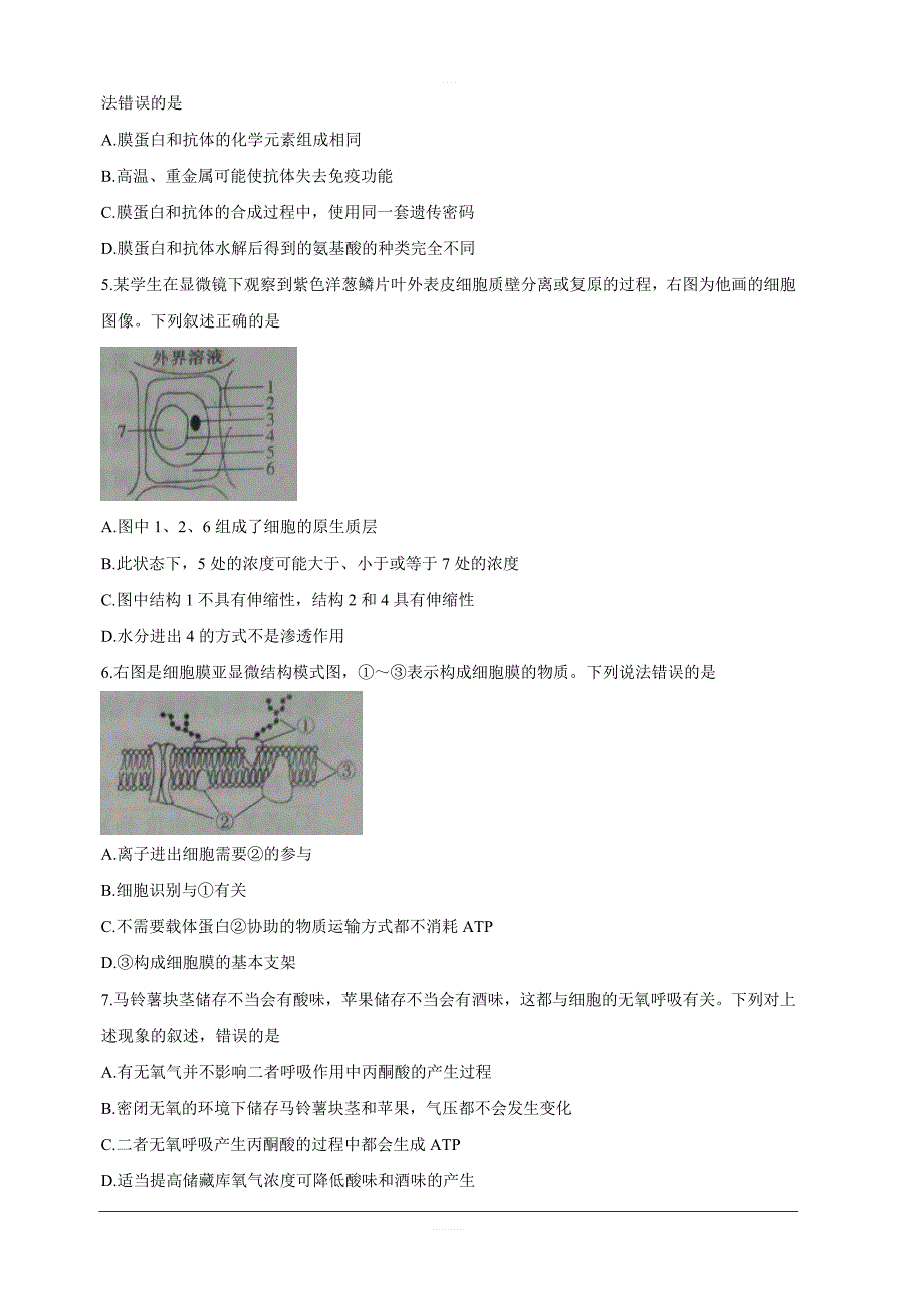 河南省2020届高三上学期入学摸底考试生物 含答案_第2页