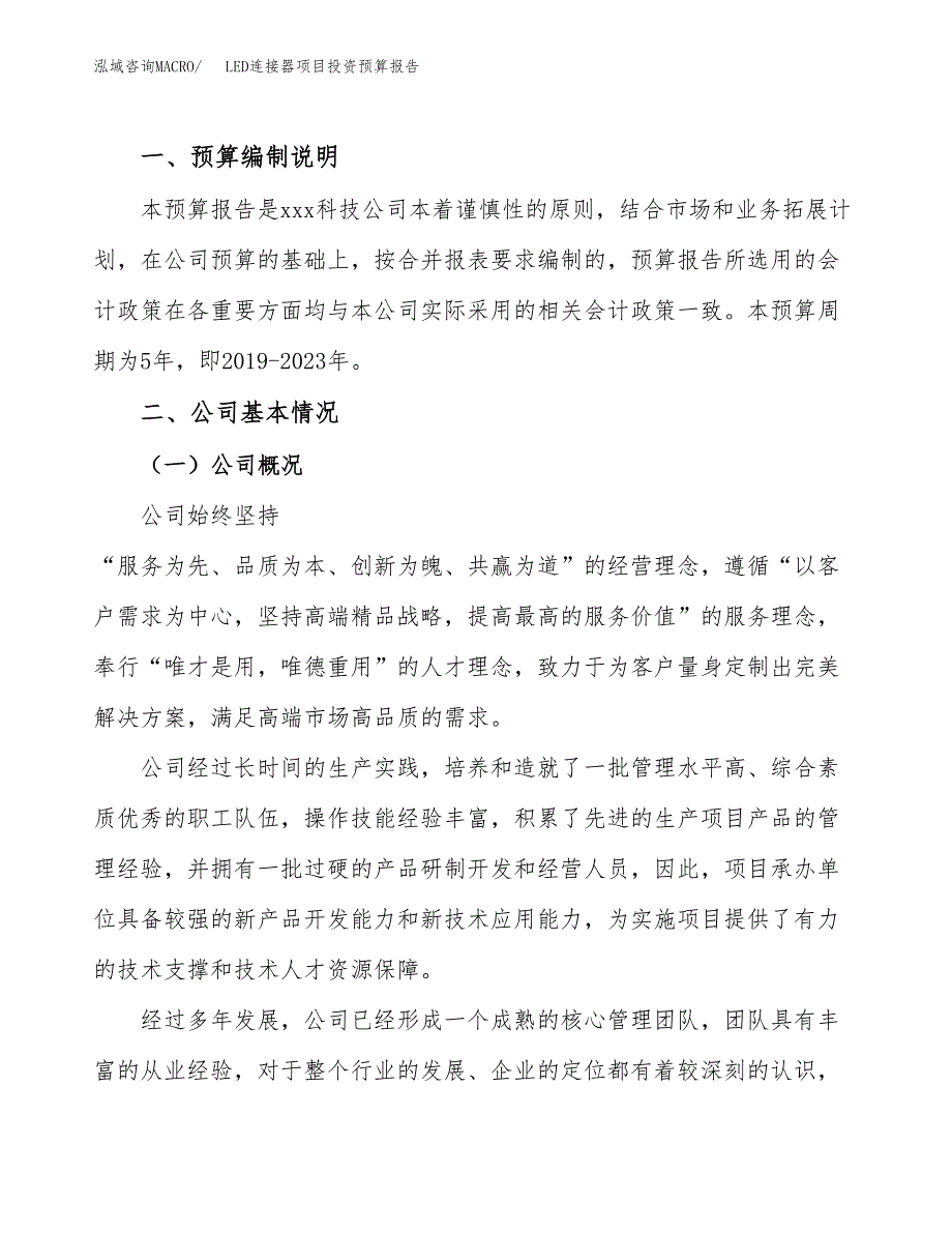 LED连接器项目投资预算报告_第2页