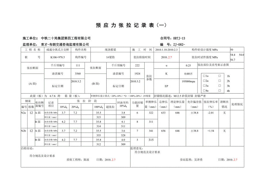 预应力张拉记录表资料_第2页