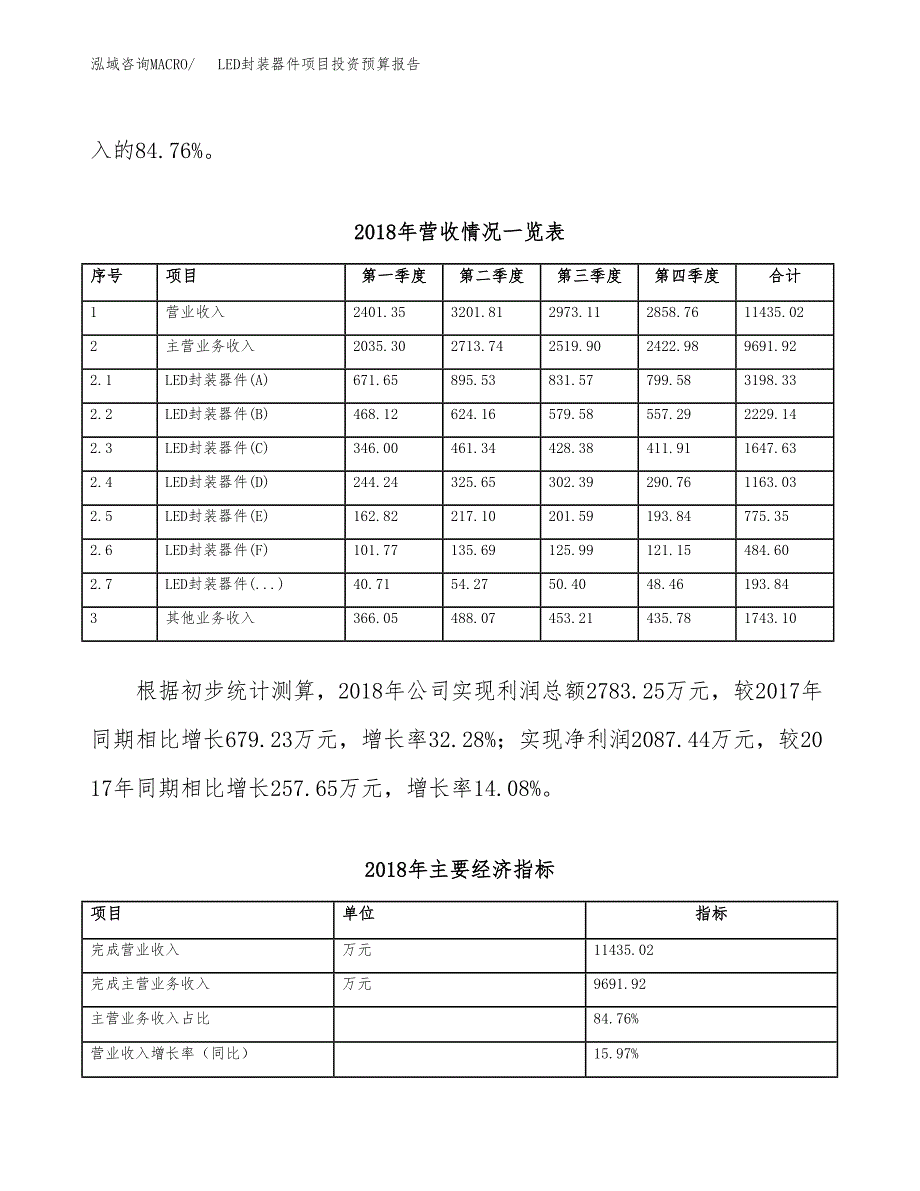 LED封装器件项目投资预算报告_第3页