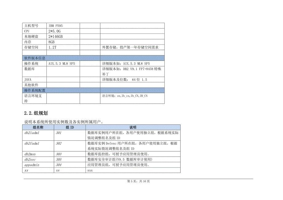 新建系统db2数据库服务器规划说明书3.0分析解析_第5页