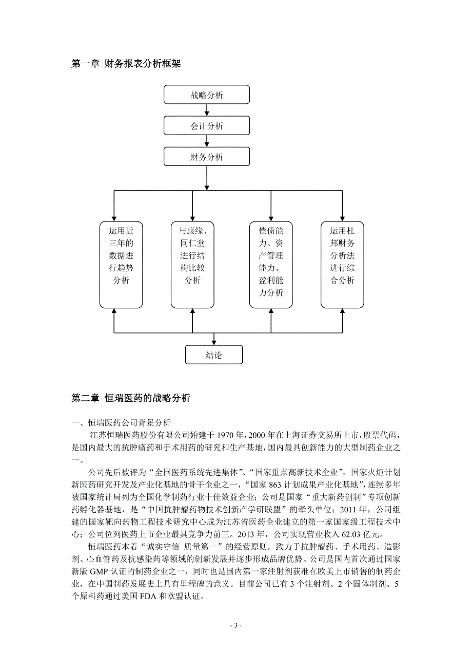 江苏恒瑞医药有限公司财务报表分析原版.doc_第3页