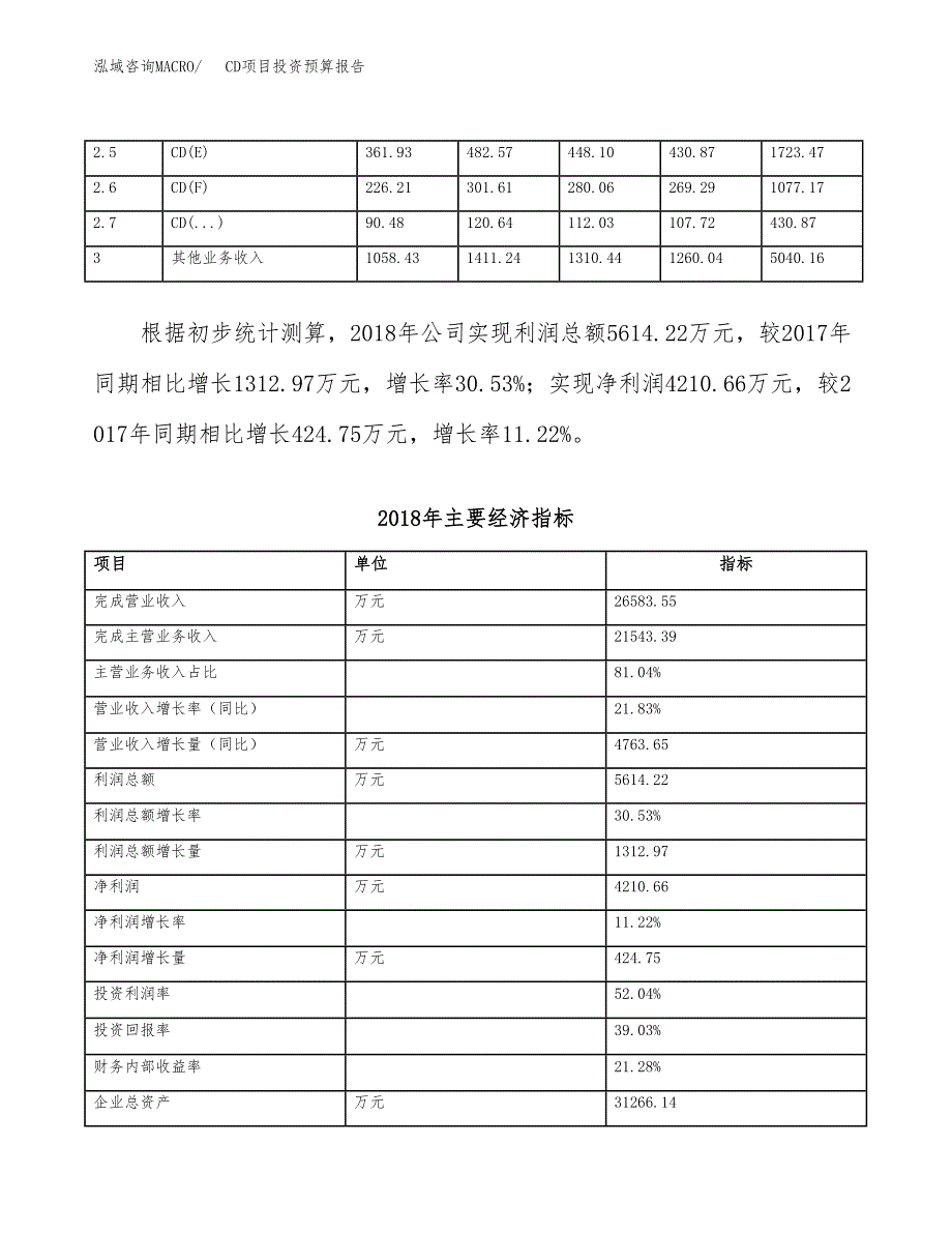 CD项目投资预算报告_第4页