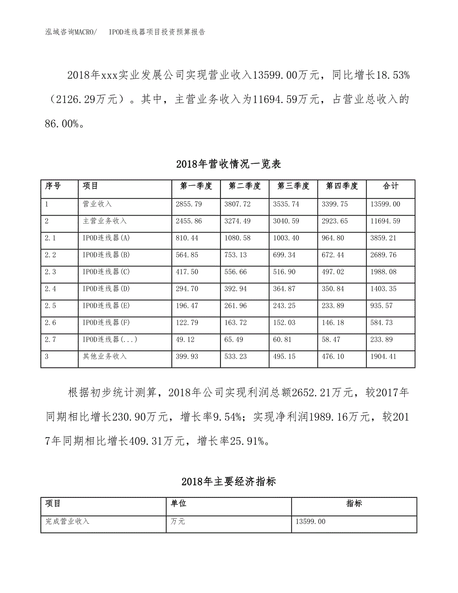 IPOD连线器项目投资预算报告_第3页