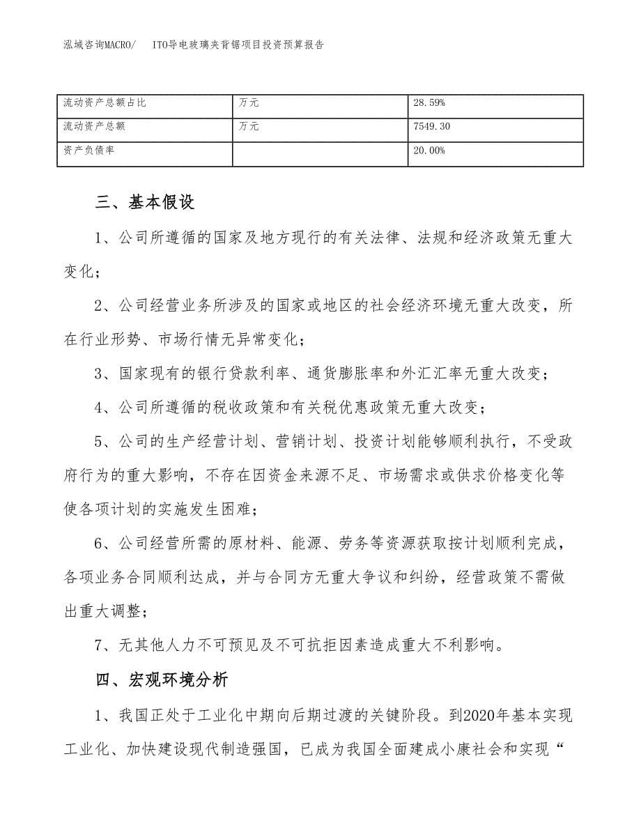 ITO导电玻璃夹背锯项目投资预算报告_第5页