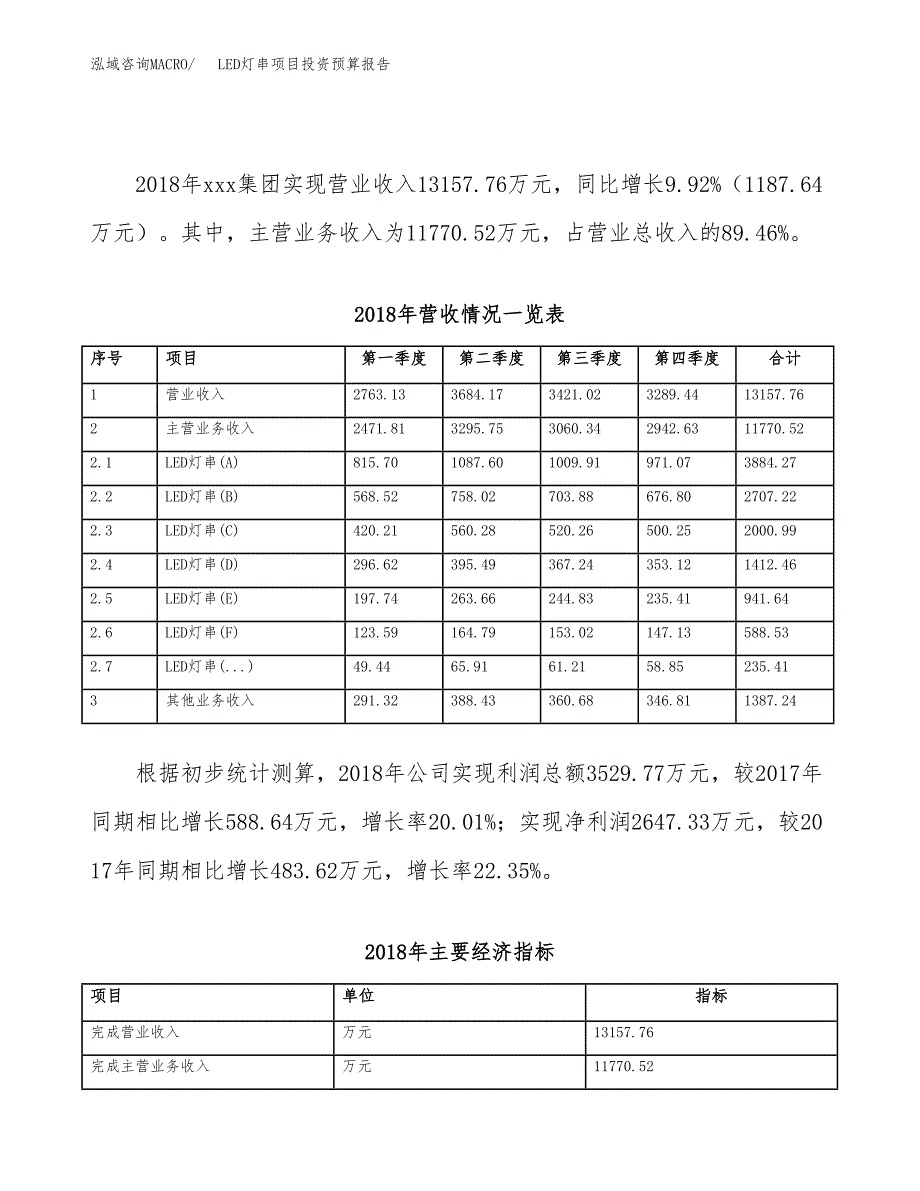 LED灯串项目投资预算报告_第3页