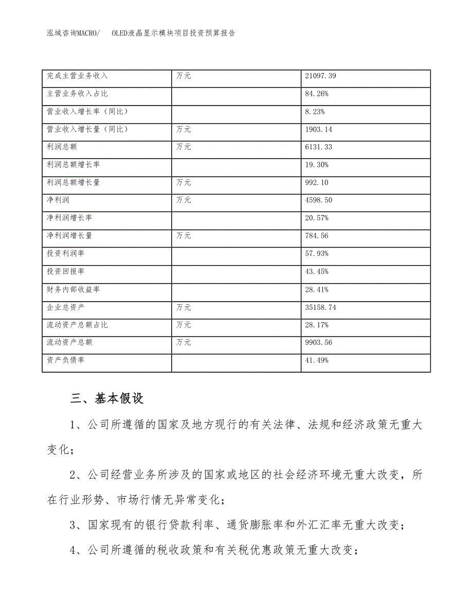 OLED液晶显示模块项目投资预算报告_第4页