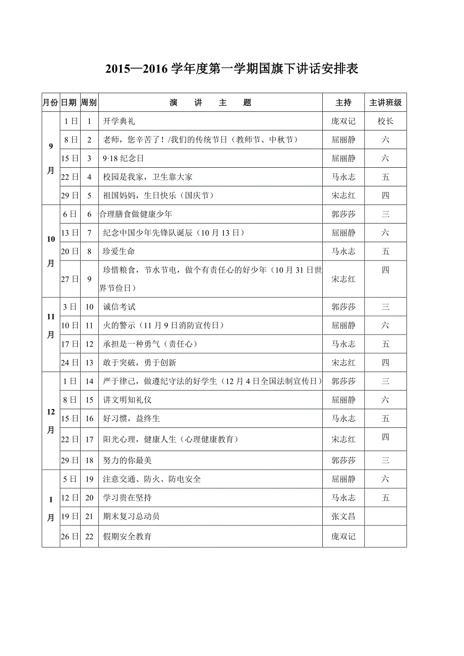 校园广播站记录表资料_第1页