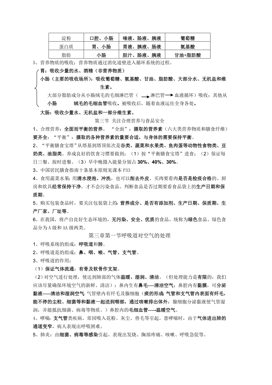 新人教版七年级下册生物每课知识点总结.doc_第4页