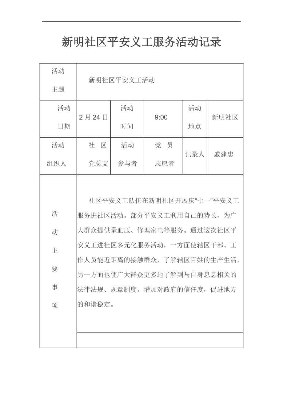 志愿者服务活动记录.doc_第1页