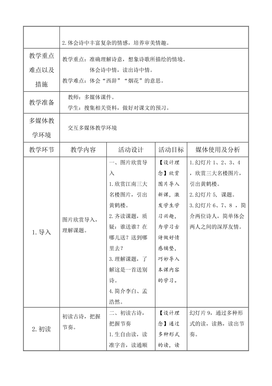 人教版语文四年级上册《黄鹤楼送孟浩然之广陵》_第2页