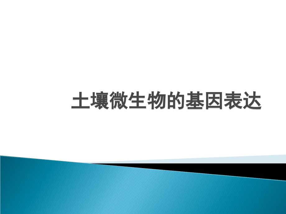 土壤微生物基因表达研究_第1页