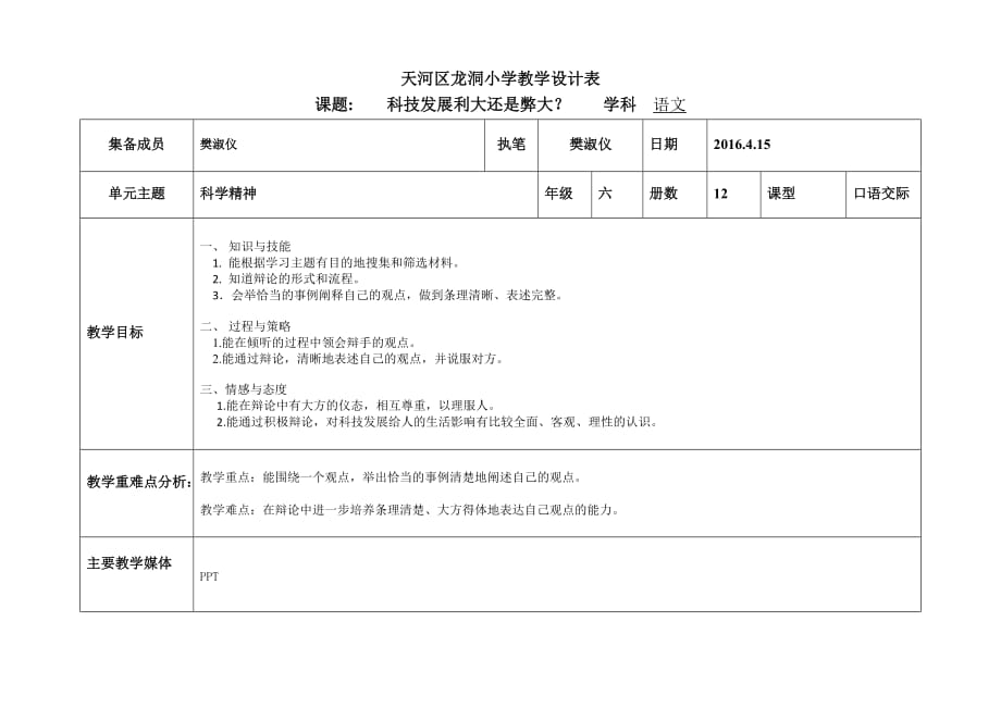 人教版语文六年级下册口语交际：科技发展利大还是弊大？_第1页