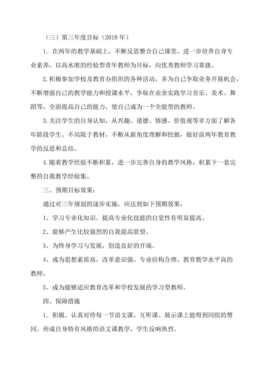 教师个人专业三年发展规划.doc_第5页