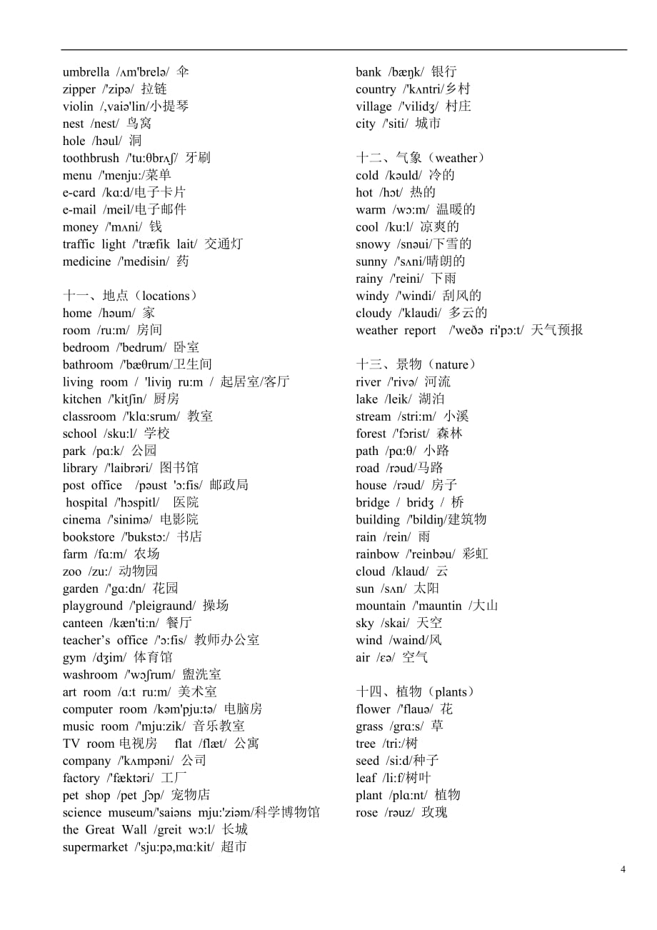 小学英语单词大全(带音标-精排).doc_第4页