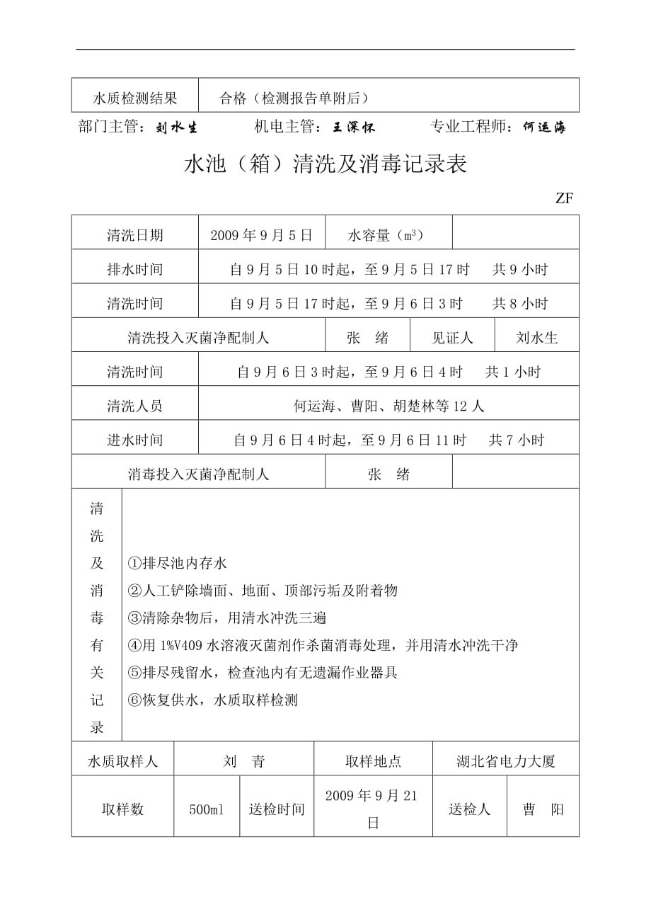 小区二次供水水箱清洗消毒记录表.doc_第4页