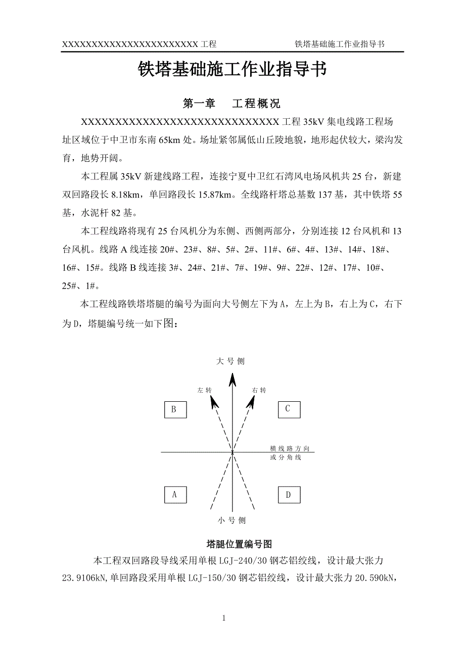 35kv集电线路铁塔基础作业指导书_第1页