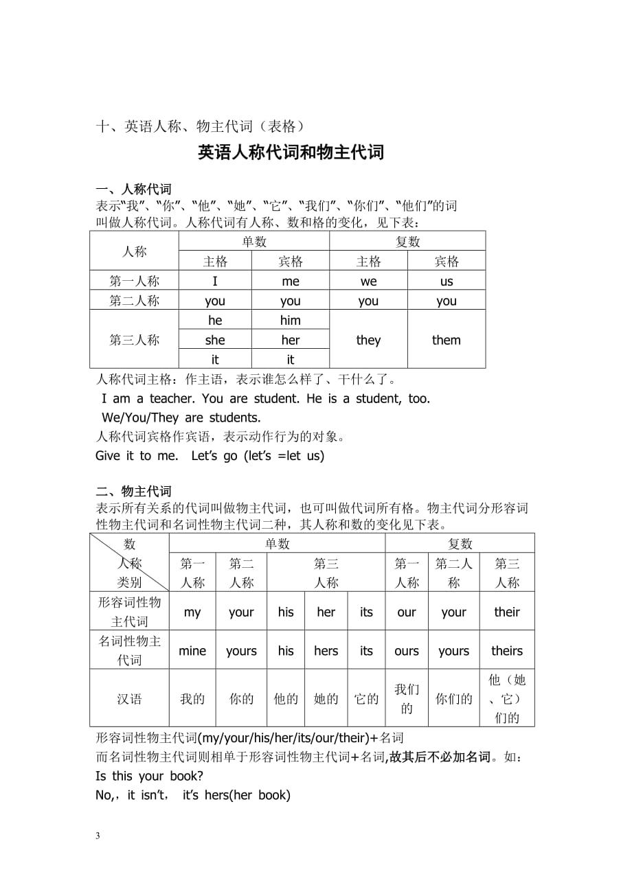 小学英语人称代词的应用及习题.doc_第3页