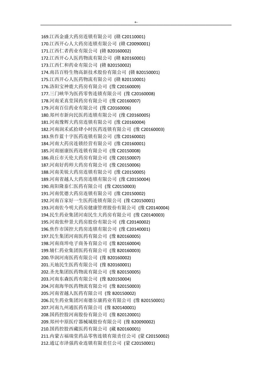 2017新编互联网药品交易服务资格的证公司的清单名目(A,B,C证汇总)_第5页