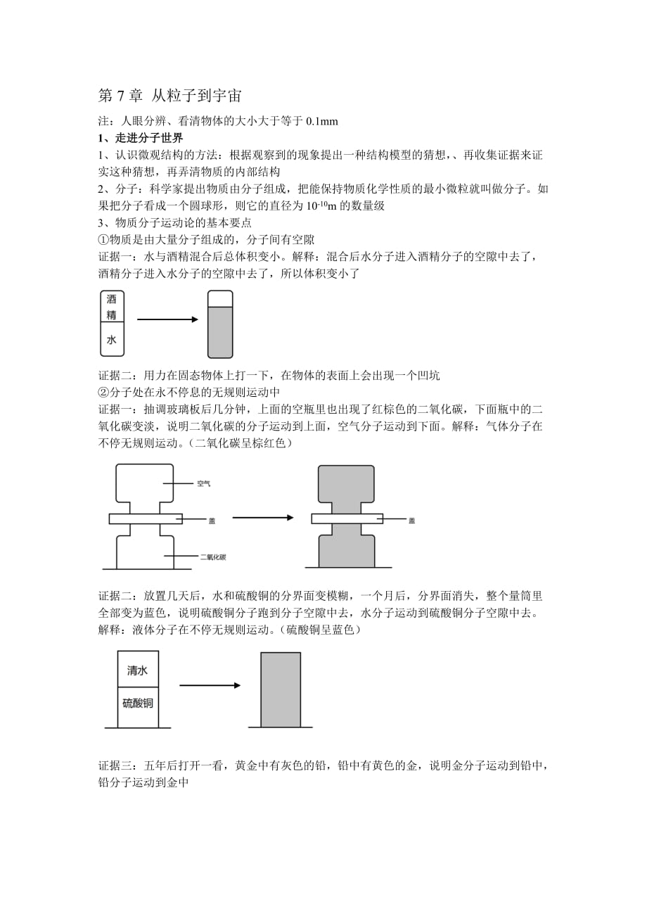 初二物理下册从粒子到宇宙详细知识点.doc_第1页