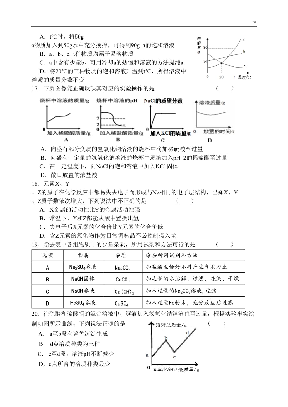 2018年度中考-化学试题_第4页