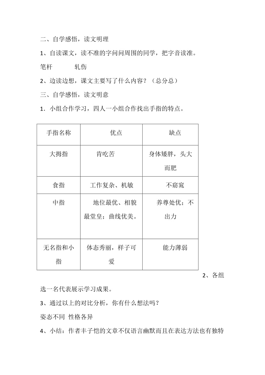 六年级人教版语文下册5.手指_第2页