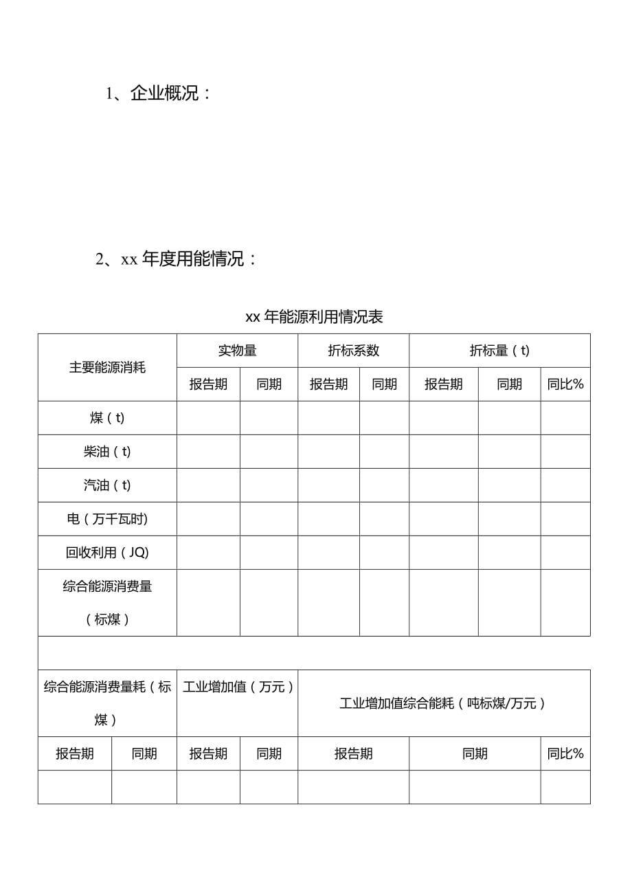 xx市重点用能企业能源利用状况报告书-参考模板重点_第2页