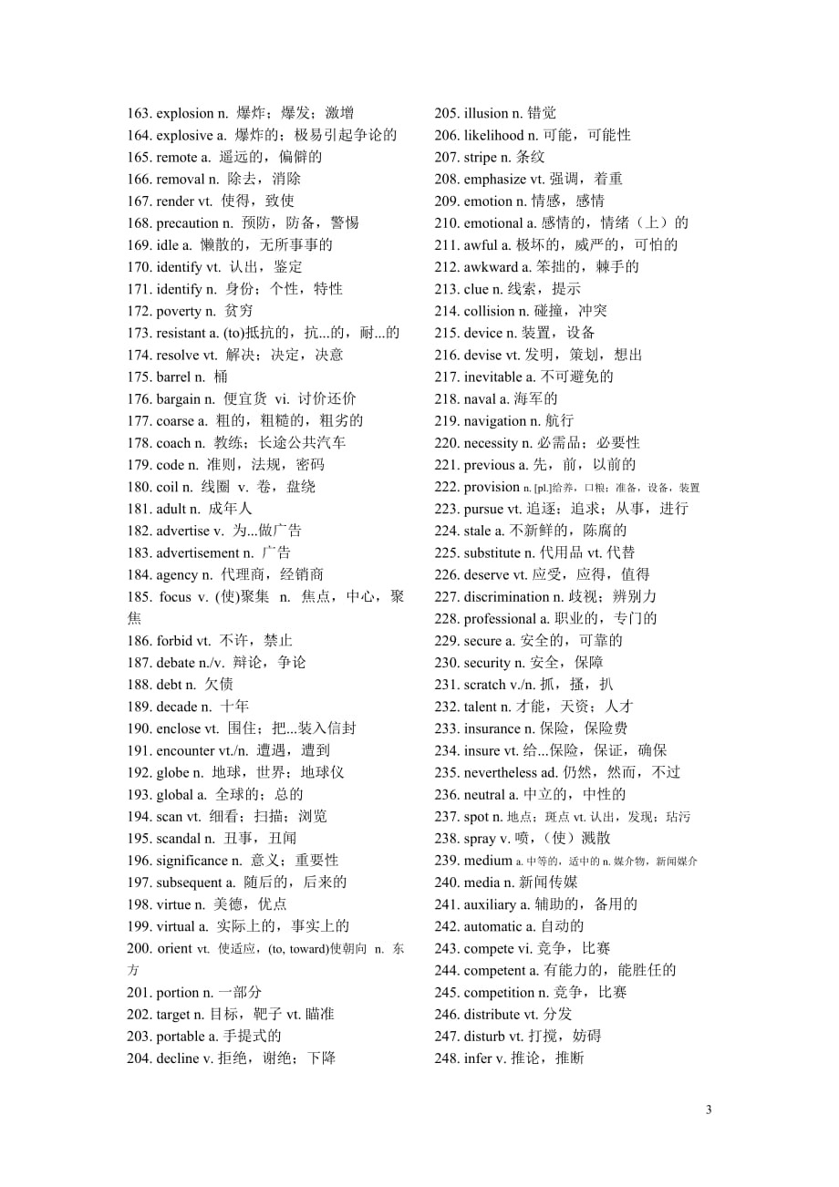 大学英语四级690个最新高频词汇.doc_第3页