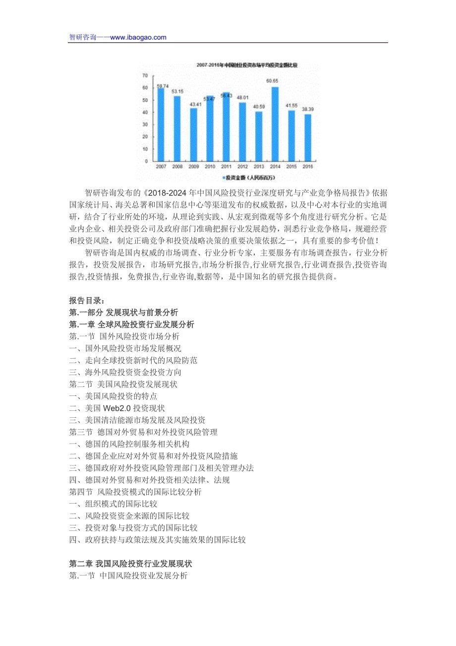 2018-2024年中国风险投资行业深度研究与产业竞争格局报告(目录)_第5页