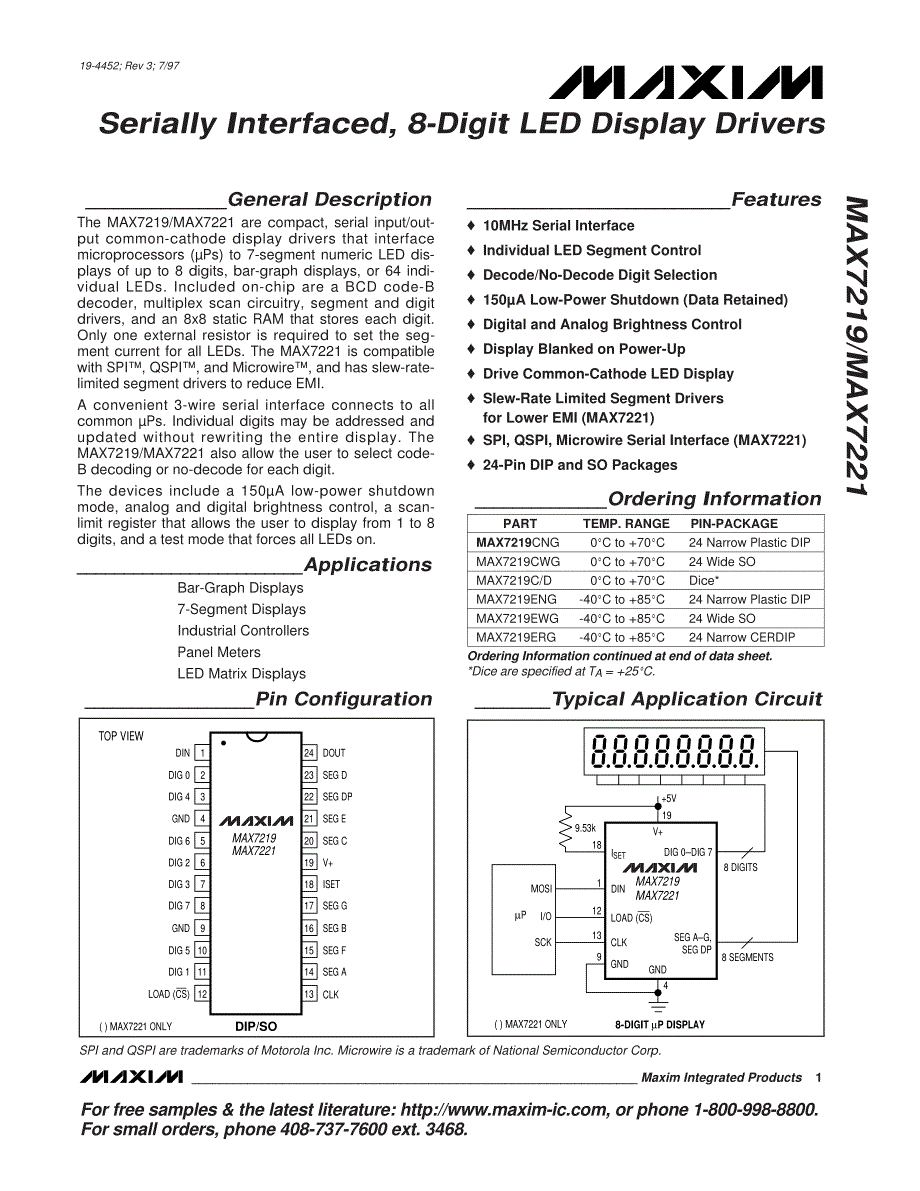 max7219数据手册_第1页