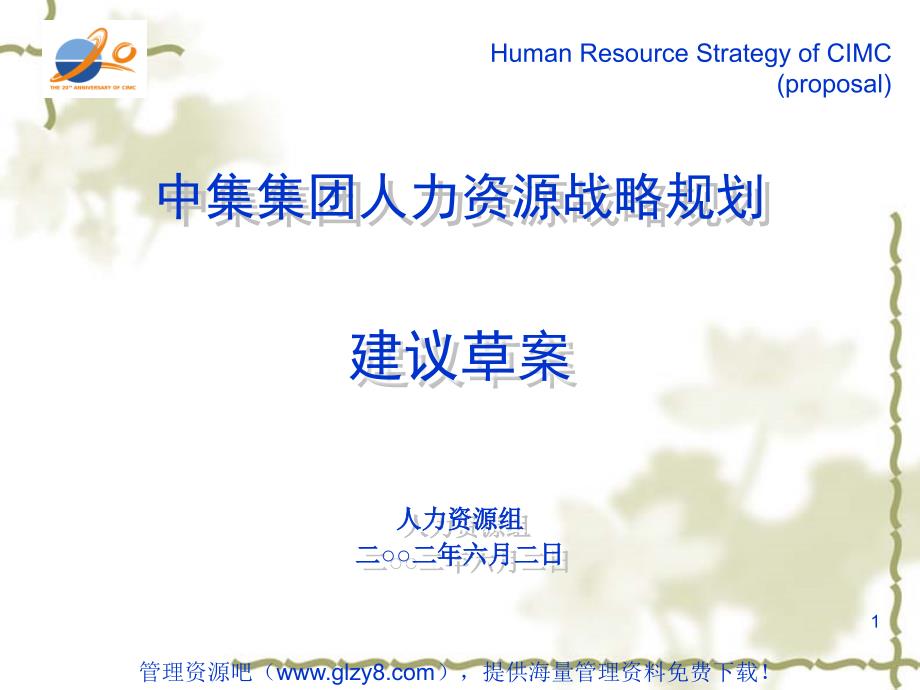 人力资源战略规划建议草案_第1页