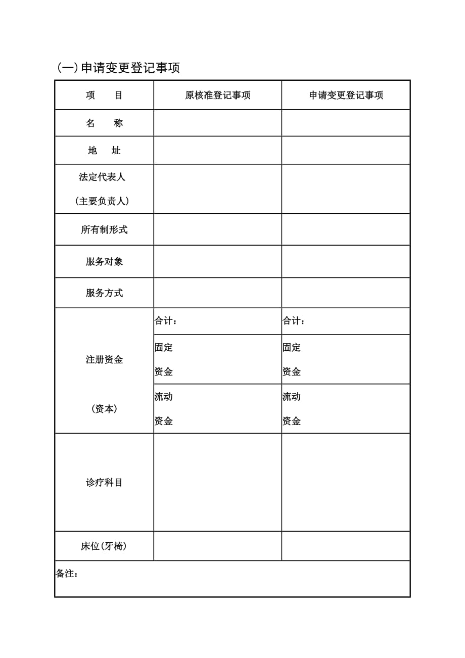 医疗机构申请变更登记注册书(2017年最新版本).doc_第2页