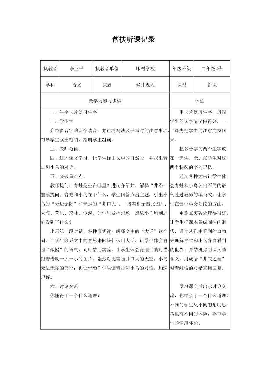 帮扶听课记录_第5页