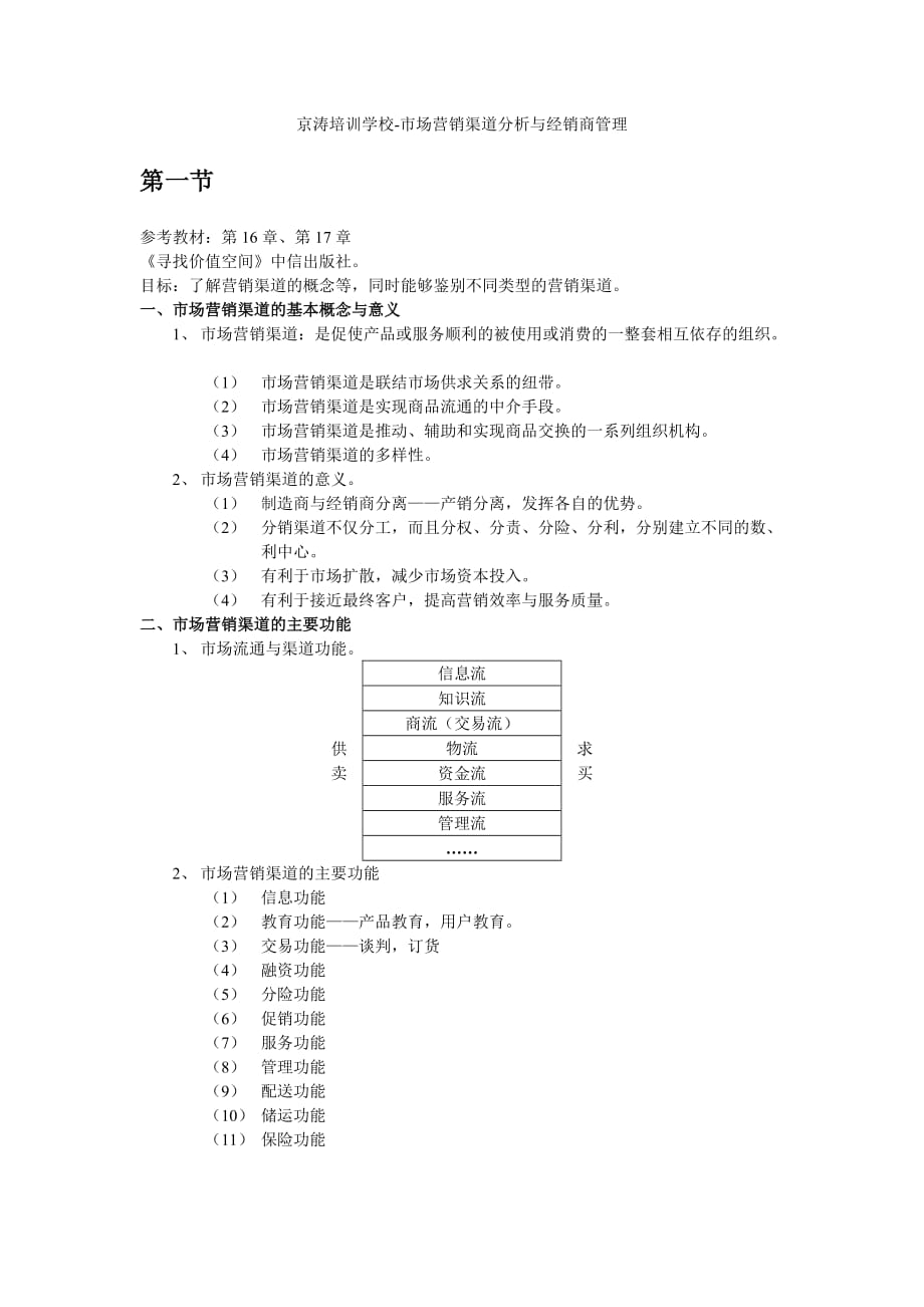 京涛培训学校营销渠道分析与经销商管理_第1页