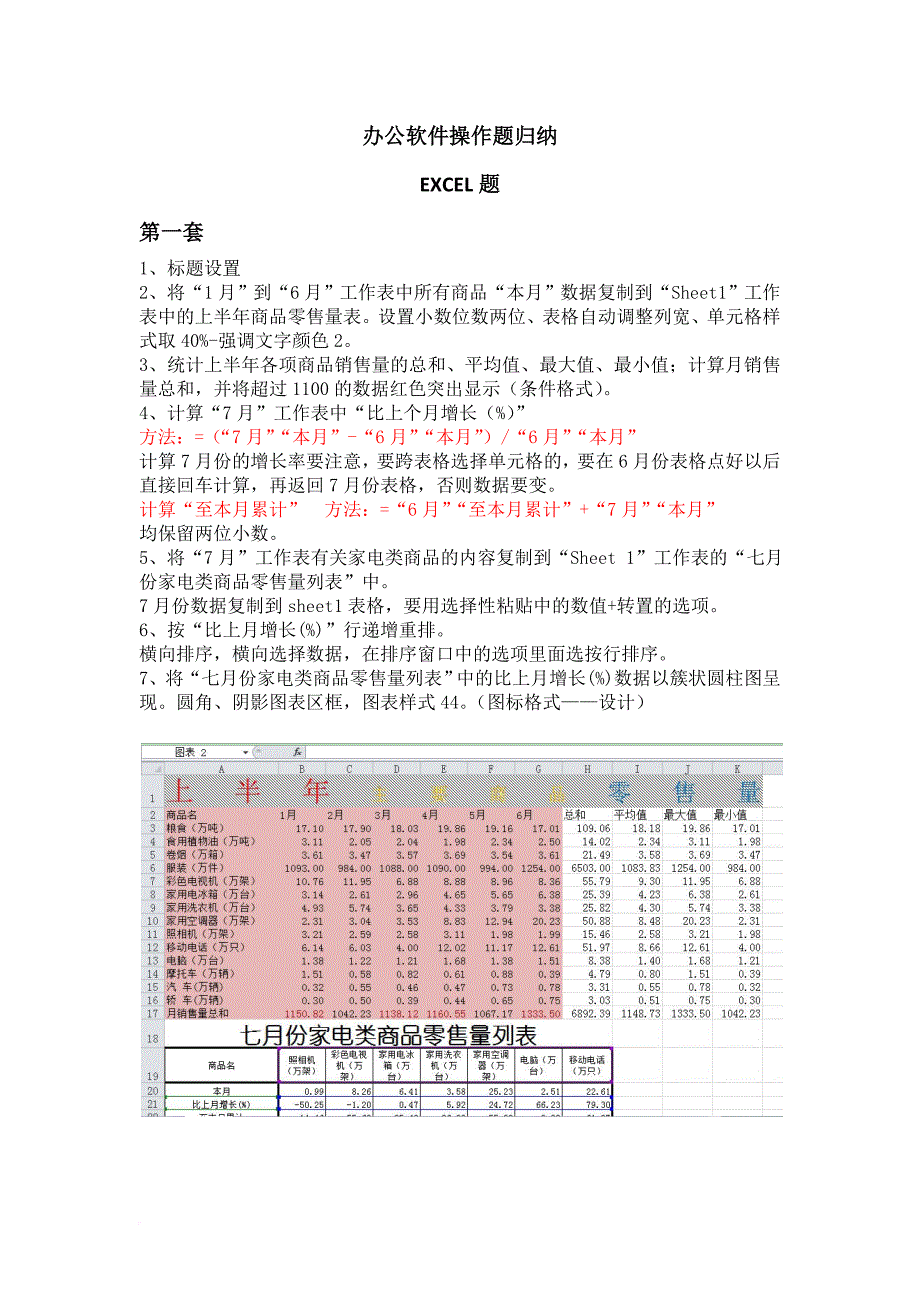 办公软件操作题归纳(excel).doc_第1页