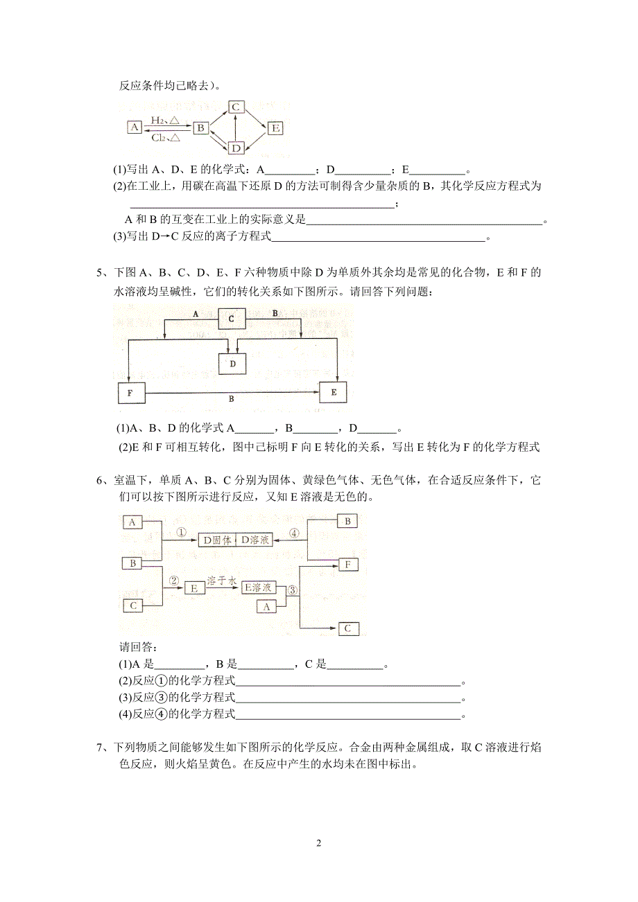 化学必修1推断题专题.doc_第2页