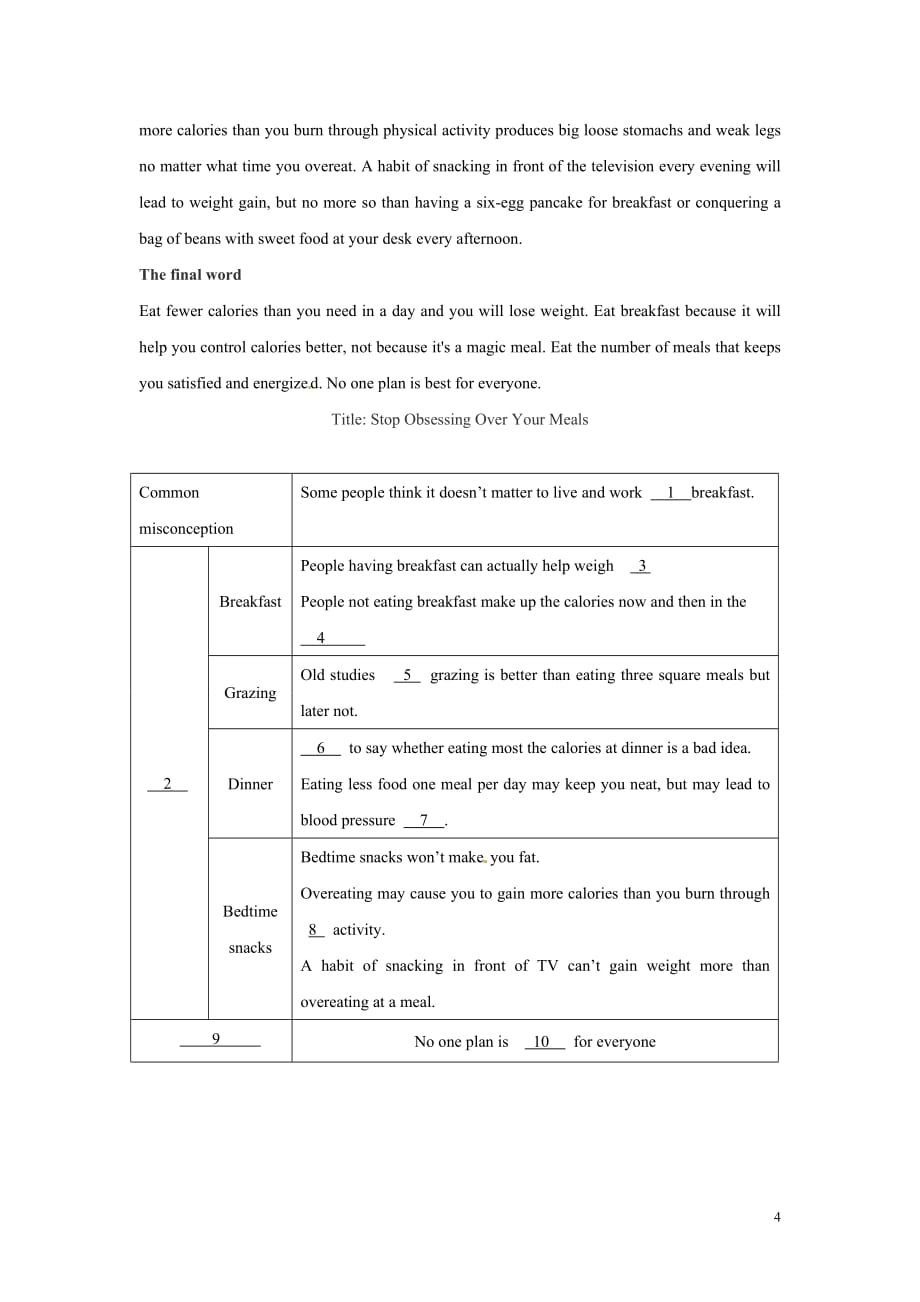 2012高考英语二轮复习专题限时训练专题3 任务型阅读13_第4页