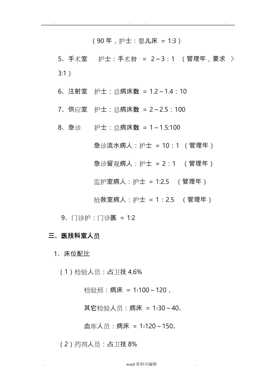 医院岗位设置与人员编制标准_第4页