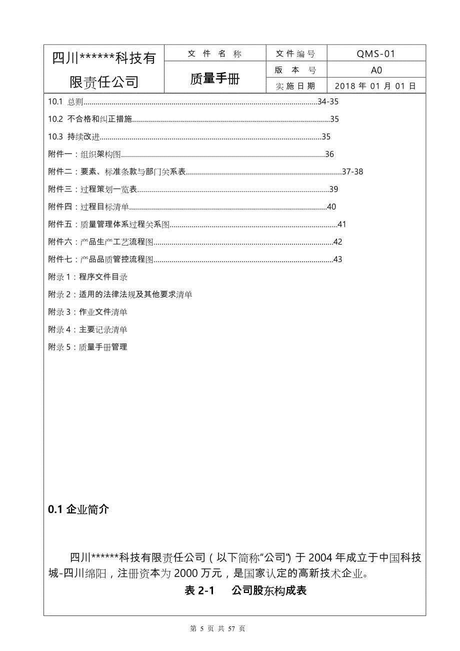 ISO9001_2015版质量手册(完整)_第5页