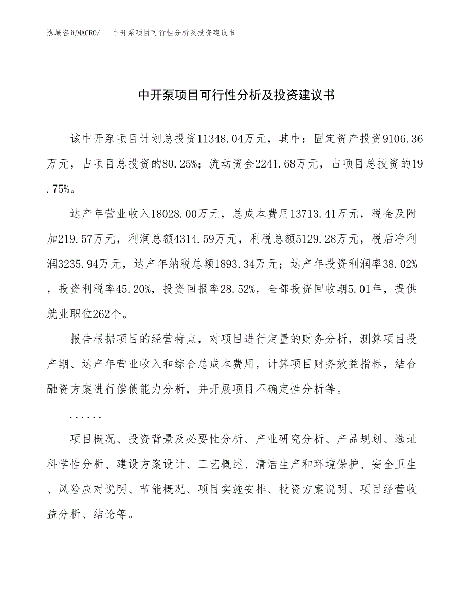 中开泵项目可行性分析及投资建议书.docx_第1页