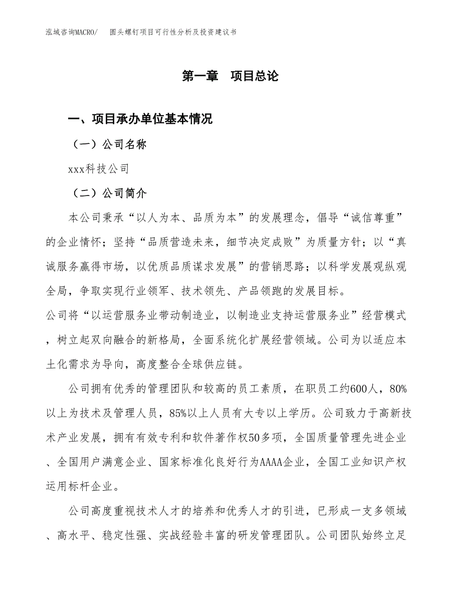 圆头螺钉项目可行性分析及投资建议书.docx_第3页