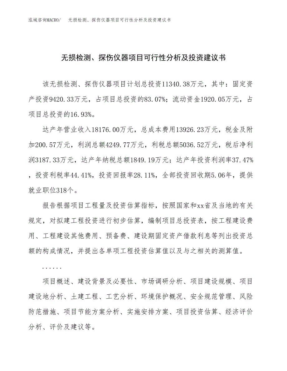 无损检测、探伤仪器项目可行性分析及投资建议书.docx_第1页