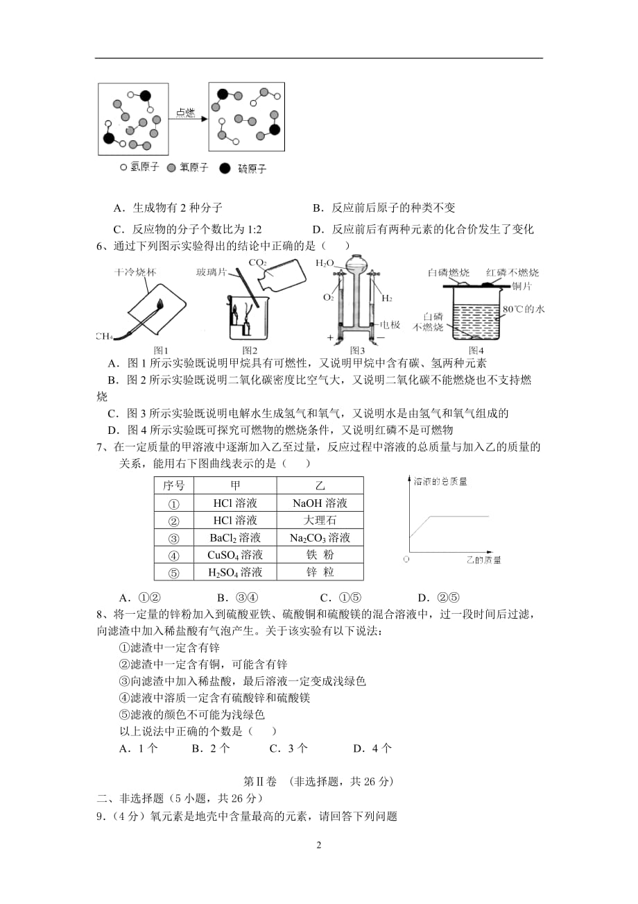 湖北省武汉市洪山区2016年中考化学模拟试题2_5866873.doc_第2页