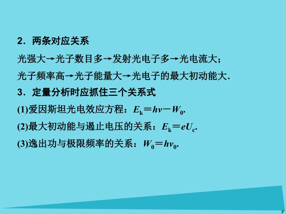 2017年高考物理一轮复习 第十四章 碰撞与动量守恒定律 近代物理初步（第2课时）光电效应 波粒二象性课件_第3页