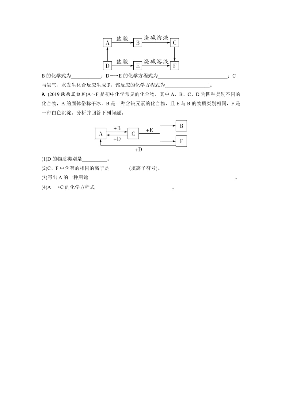 2020中考化学一轮复习基础考点主题7　盐　化肥 酸碱盐综合题专项训练_第4页