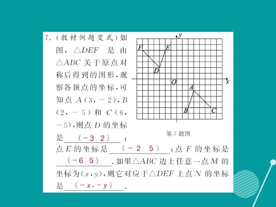 2016年秋九年级数学上册 23.2.3 关于原点对称点的坐标课件 （新版）新人教版_第5页