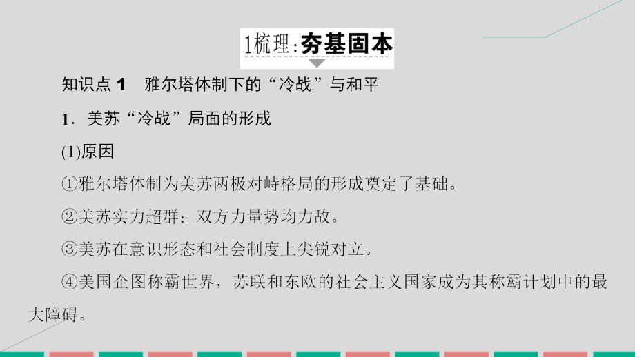 2017届高考历史一轮复习 20世纪的战争与和平 第2讲 第二次世界大战后的战争与和平课件 岳麓版选修3_第2页