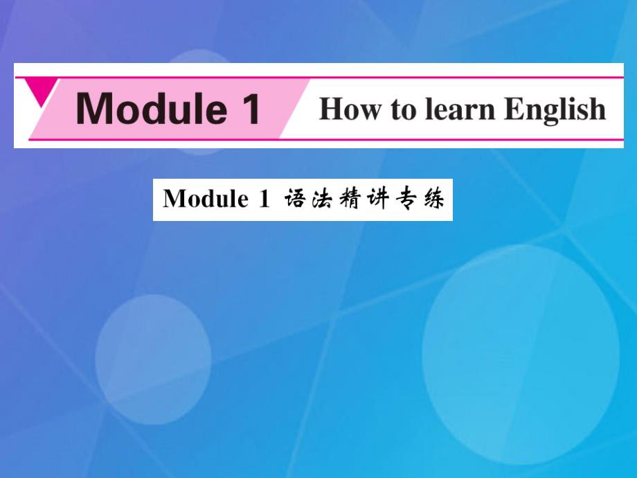 2016年秋八年级英语上册 Module 1 How to learn English语法精讲专练课件 （新版）外研版_第1页